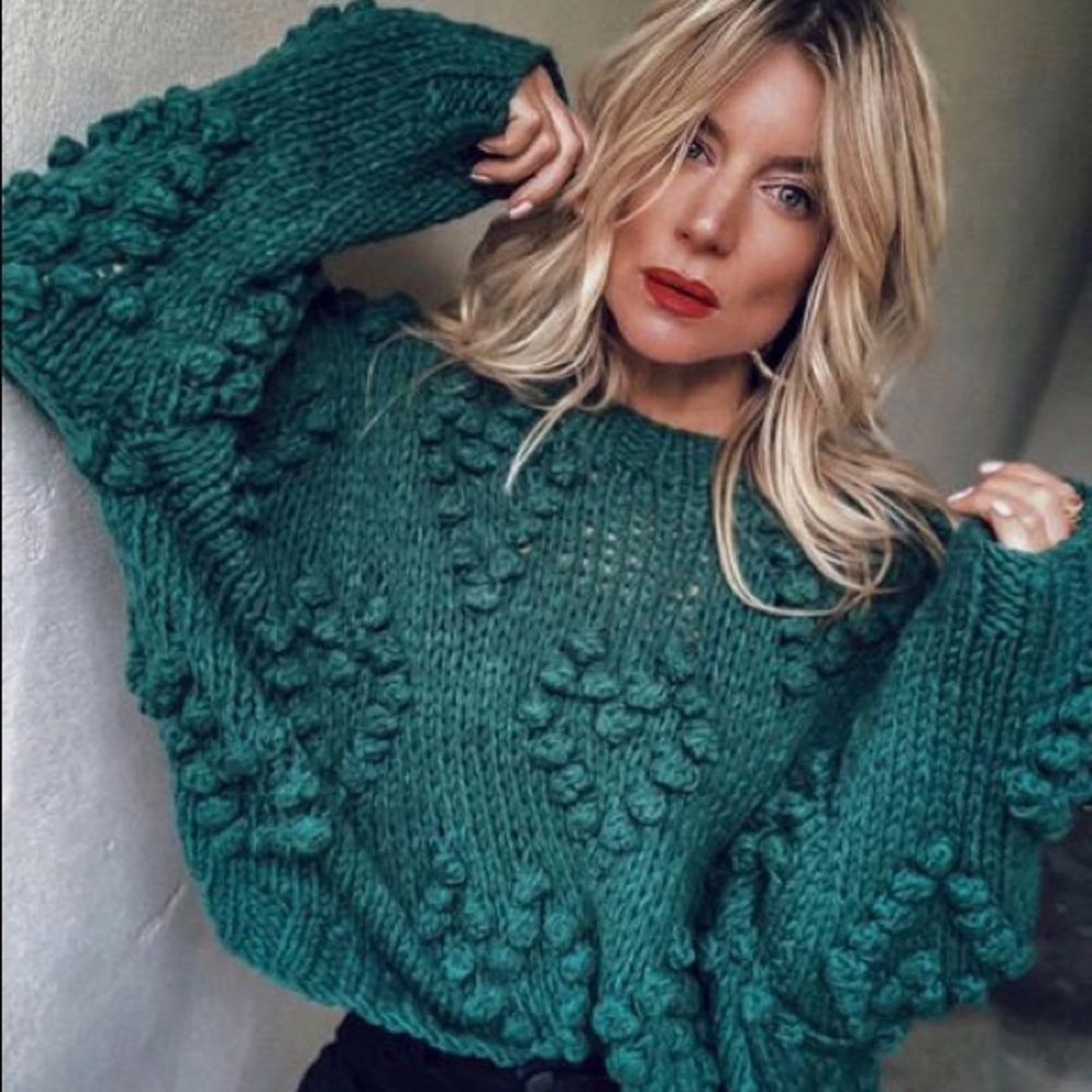 NEW Follow Your Heart Sweater in Green Vici